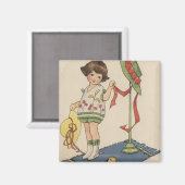 イエローハットとシックの女の子 マグネット (正面/裏面)