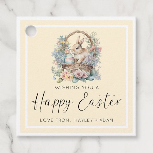 イエローハッピーイースターバニー フェイバータグ (正面)