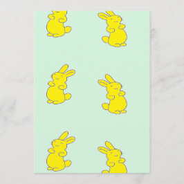 イエローハッピーバニーズオンティール（緑がかった色） アドバイスカード