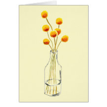 イエローハッピービリーボタン花オーストラリア美術