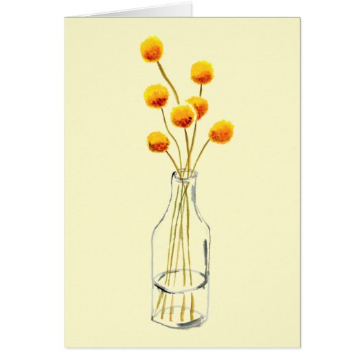 イエローハッピービリーボタン花オーストラリア美術 (正面)