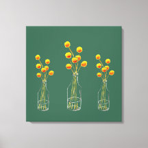 イエローハッピービリーボタン花オーストラリア美術