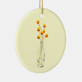 イエローハッピービリーボタン花オーストラリア美術 セラミックオーナメント (右)