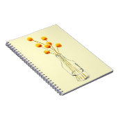 イエローハッピービリーボタン花オーストラリア美術 ノートブック (右側)
