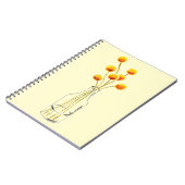 イエローハッピービリーボタン花オーストラリア美術 ノートブック (左側)