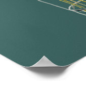 イエローハッピービリーボタン花オーストラリア美術 ポスター (角)