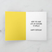 イエローハッピー笑顔顔絵文字誕生日 カード (内部)