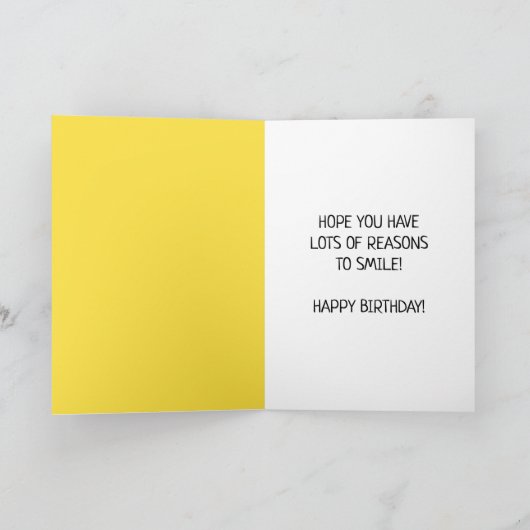イエローハッピー笑顔顔絵文字誕生日 カード (内部)
