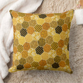 イエローハニカムパターン クッション (ブランケット)