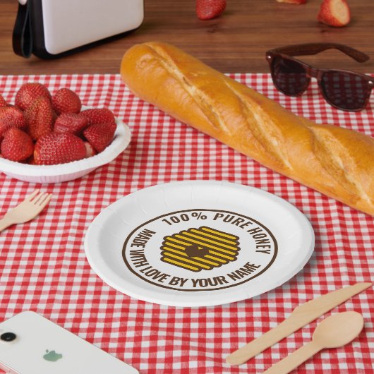 イエローハニカム蜂の巣印刷用紙パーティープレート ペーパープレート (ピクニック)