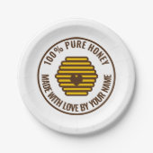 イエローハニカム蜂の巣印刷用紙パーティープレート ペーパープレート (正面)