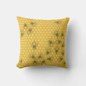 イエローハニービーズ&ハニーコーム クッション (正面)