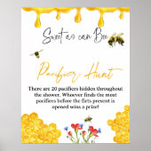 イエローハニービーベイビーシャワーおしゃぶり狩りゲーム ポスター (正面)