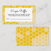 イエローハニービーベビーシャワーおむつラッフルチケット エンクロージャーカード (正面/裏面)