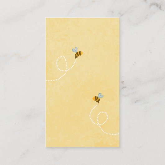イエローハニービー熊ベビーシャワー予約リクエスト エンクロージャーカード (裏面)