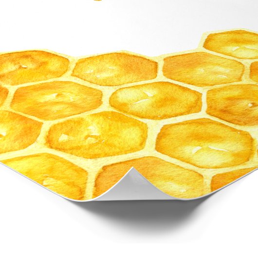 イエローハニービー赤ちゃんシャワーおむつラッフルゲーム ポスター (角)