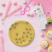 イエローハニービー&ハニカム紙プレート ペーパープレート (パーティー)