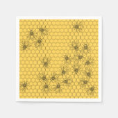 イエローハニービー&ハニカム紙 スタンダードカクテルナプキン (正面)