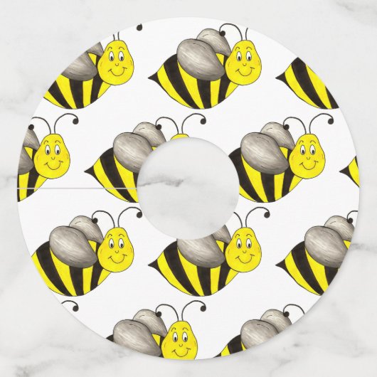 イエローハニービー（昆虫）マルハナバチハッピーデイビーデイ ワイングラスタグ (正面)