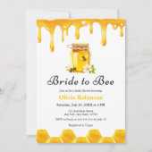イエローハニーブライドトゥビー ブライダルシャワー 招待状 (正面)