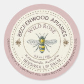 イエローハネビーレーベルビーキーパーバラ縁ど ラウンドシール (正面)