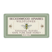 イエローハネビーレーベルフォレストグリーン縁ど ラベル (正面)