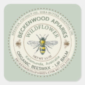 イエローハネビーLIP BALMラベルビーキーパーセージ スクエアシール (正面)