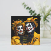 イエローハロウィーンのメイクアップカリカチュア 招待状 (スタンド正面)