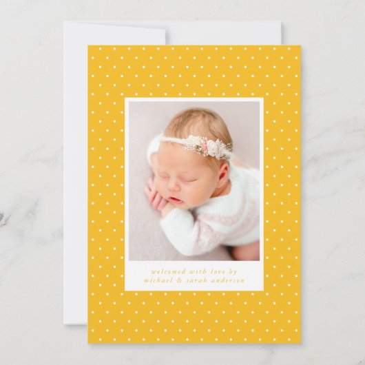 イエローハローベビー2フォト誕生 案内状 (裏面)