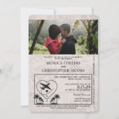 イエローハワイパスポート結婚式招待状 招待状 (正面)