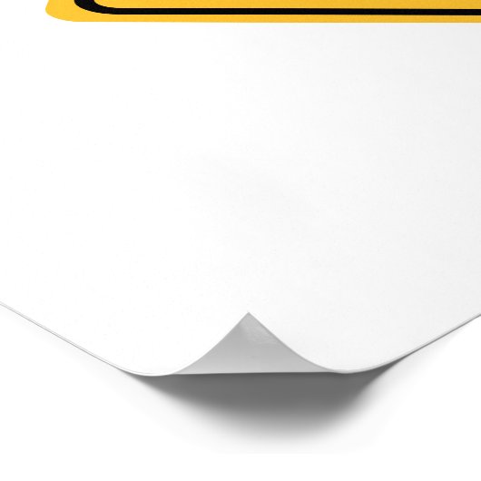 イエローハングオーバー警告標識ポスター ポスター (角)