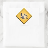 イエローハングオーバー警告標識長方形シール 長方形シール (バッグ)