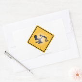 イエローハングオーバー警告標識長方形シール 長方形シール (封筒)