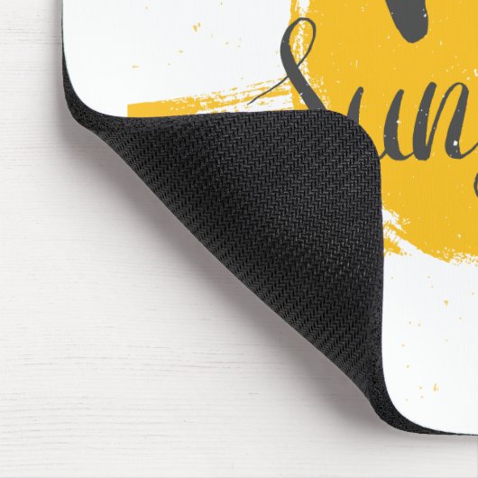 イエローハンドドロードサンハローサンシャインイメージ文字アート マウスパッド (コーナー)