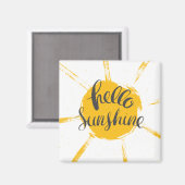 イエローハンドドロードサンハローサンシャインイメージ文字アート マグネット (正面/裏面)