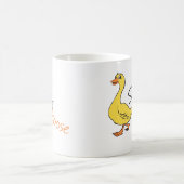 イエローハンドドロー間抜けドガチョウベビーグース漫画 コーヒーマグカップ (中央)