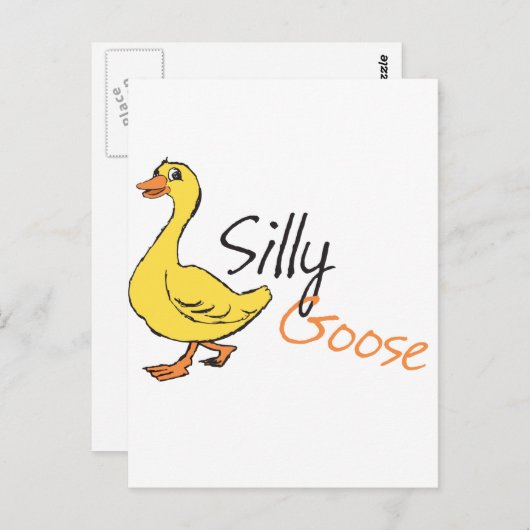 イエローハンドドロー間抜けドガチョウベビーグース漫画 ポストカード (正面/裏面)