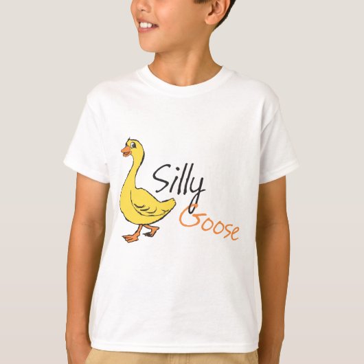 イエローハンドドロー間抜けドガチョウベビーグース漫画 Tシャツ (正面)