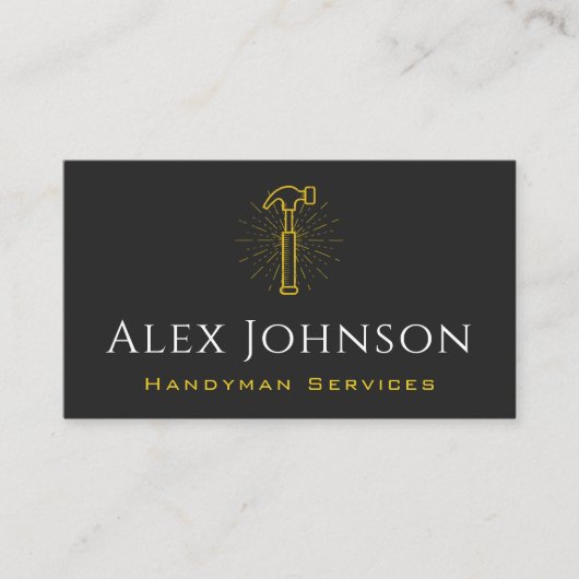 イエローハンマーハンドマーツールホームリモデリング修理 名刺 (正面)