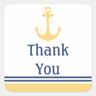 イエローハートいかりありがとう スクエアシール