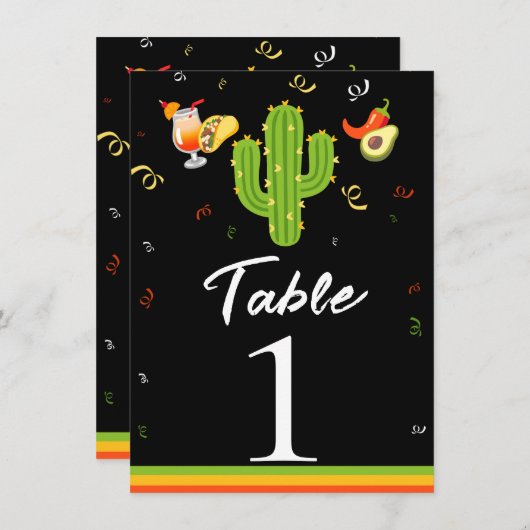 イエローハートサボスフィエスタラブテーブル番号 招待状 (正面/裏面)