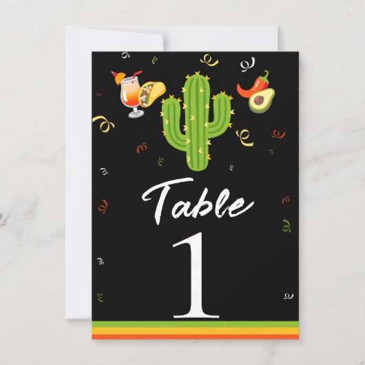 イエローハートサボスフィエスタラブテーブル番号 招待状 (正面)