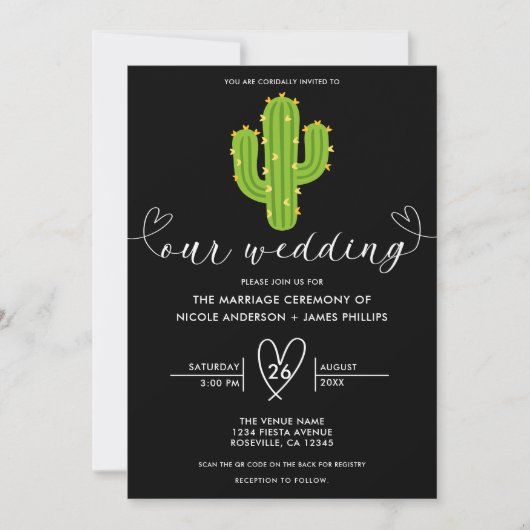 イエローハートサボスフィエスタラブ結婚ズ 招待状 (正面)