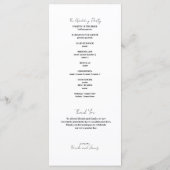 イエローハートサボスフィエスタラブ結婚式 プログラム (裏面)