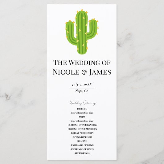 イエローハートサボスフィエスタラブ結婚式 プログラム (正面)