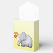 イエローハートバルーン象ニュートラル赤ちゃんシャワー フェイバーボックス (オープン)