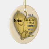 イエローハート高齢者ナースカスタムナース セラミックオーナメント (右)