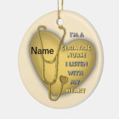 イエローハート高齢者ナースカスタムナース セラミックオーナメント (左)