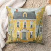 イエローハ魅力的ウスピロー芸術的コテージ クッション (ブランケット)