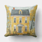 イエローハ魅力的ウスピロー芸術的コテージ クッション (正面)
